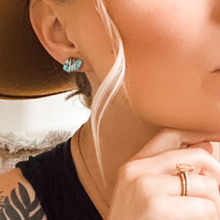 Load image into Gallery viewer, Turquoise Wire Wrapped Studs
