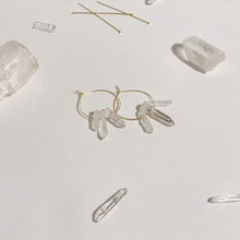 Load image into Gallery viewer, Three Quartz Hoops