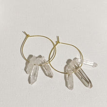 Load image into Gallery viewer, Three Quartz Hoops