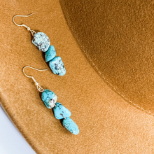 Load image into Gallery viewer, Turquoise Three Stone Drops