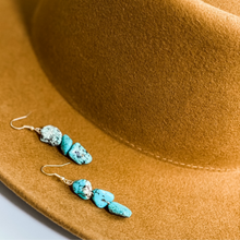 Load image into Gallery viewer, Turquoise Three Stone Drops