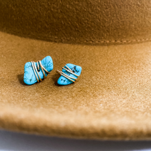 Load image into Gallery viewer, Turquoise Wire Wrapped Studs