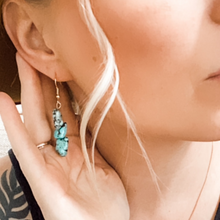 Load image into Gallery viewer, Turquoise Three Stone Drops
