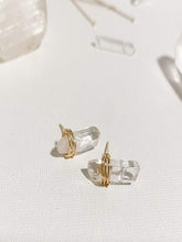 Load image into Gallery viewer, Quartz Gold Wire Wrapped Stud