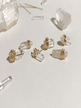 Load image into Gallery viewer, Quartz Gold Wire Wrapped Stud